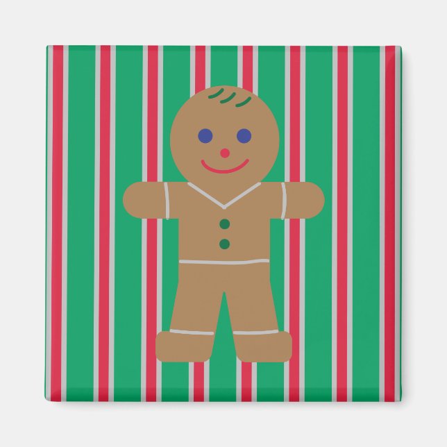 Rolig och fin julpepparkaksgubbe magnet (Framsidan)