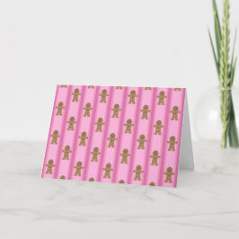 Rolig och fin rosa pepparkaksgubbe inbjudan