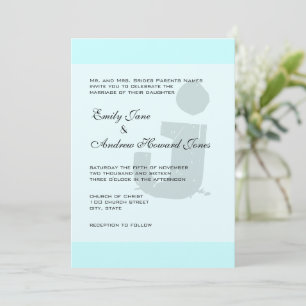 Rolig och funky monogram på elegant silvermetallic inbjudningar