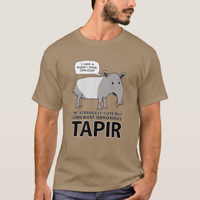 Rolig och gullig men Obnoxious Tapir T Shirt (Framsida)
