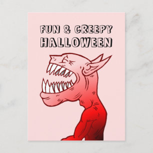 Rolig och kuslig Halloween-postkort Helg Vykort