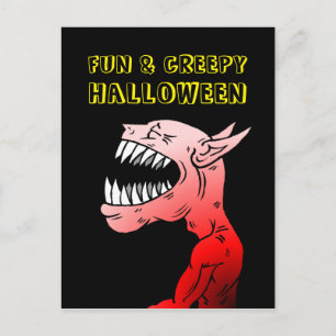 Rolig och kuslig Halloween-postkort Helg Vykort