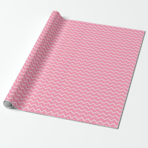 Rolig och lekfull rosa och vit sicksack-mönster presentpapper