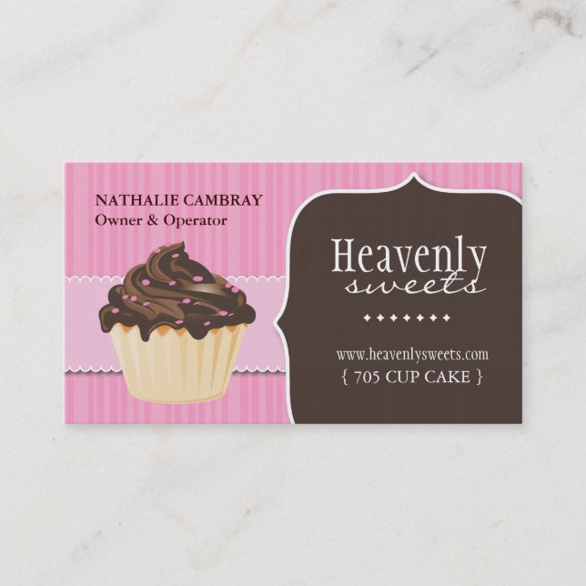 Rolig och nyckfull bagerivisitkort för muffin | visitkort (Framsida)