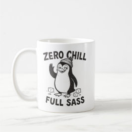 Rolig och Sarksastisk Noll Chilla Full Sass Pingvi Kaffemugg