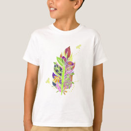 Rolig och skraj Pollinator inspirerad naturfjäder Tee Shirt