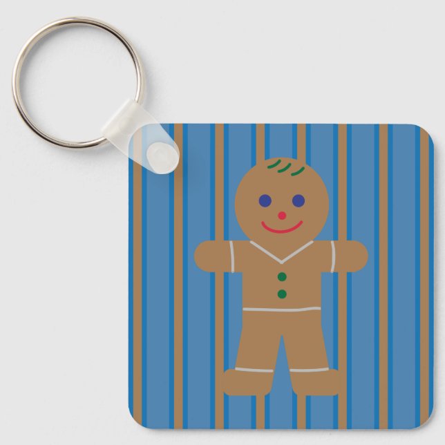 Rolig och snygg pepparkaksgubbe nyckelring (Framsida)