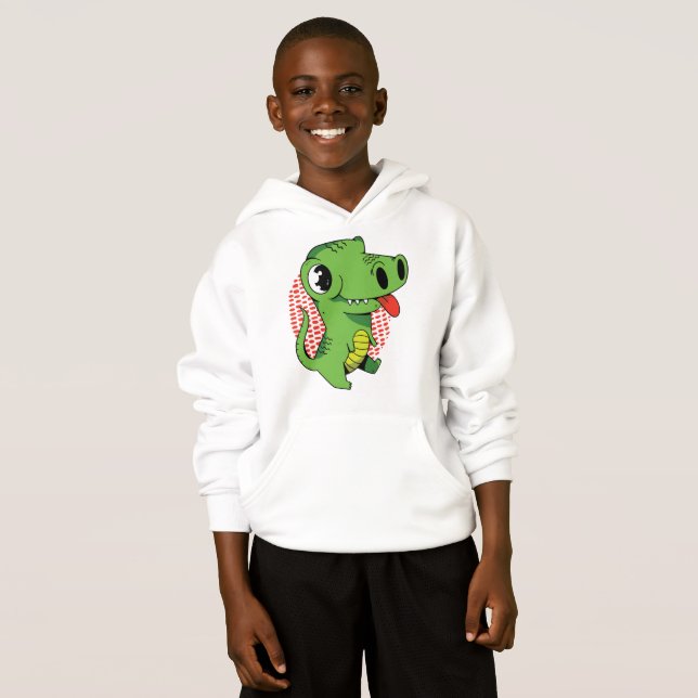 Rolig Och Söt Bebis Dinosaurie T Shirt (Hel framsida)