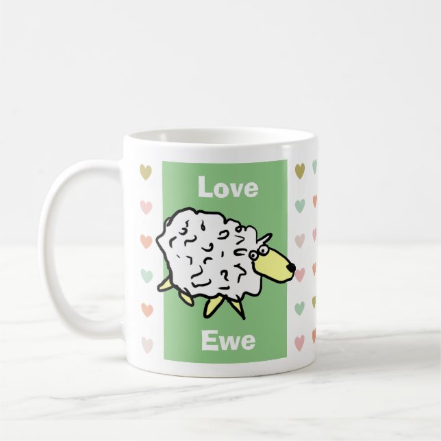 Rolig och söt kärlek du får tack får Puns Kaffemugg (Vänster)