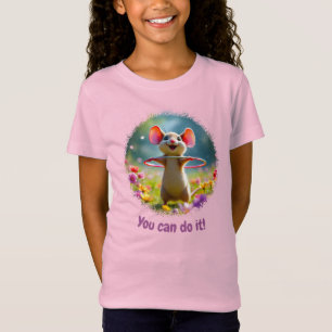 Rolig och söt mus med hulahopp, anpassad t shirt