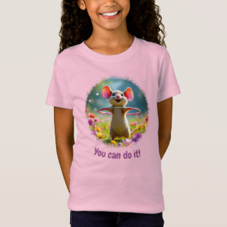 Rolig och söt mus med hulahopp, anpassad  t shirt
