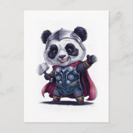 Rolig och söt Panda Filmkaraktär på en Vit Helg Vykort