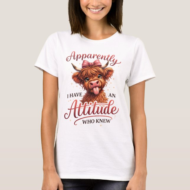 Rolig och söt t-shirt-design med högländsk ko t shirt (Framsida)
