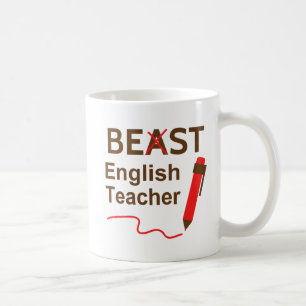 Rolig och tokig, bäst eller sämst engelsklärare kaffemugg