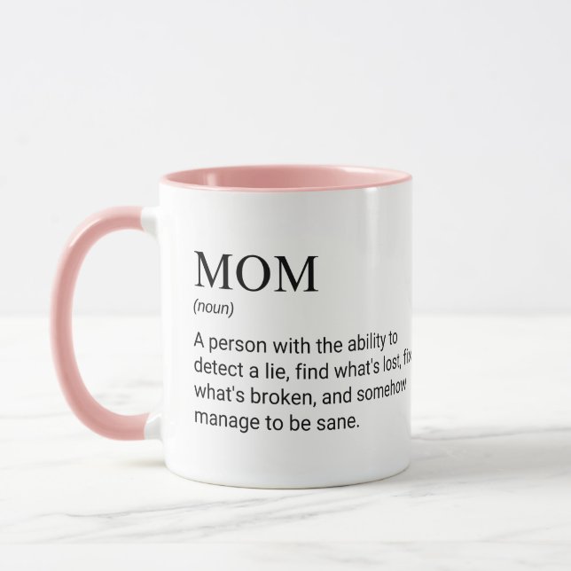 Rolig och underbar mamma definition mugg (Vänster)