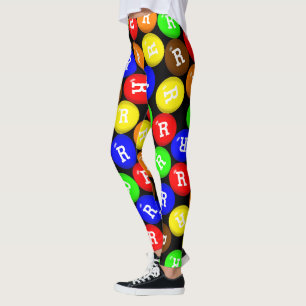 Rolig och unik Monogram Godis-jackade choklader Leggings