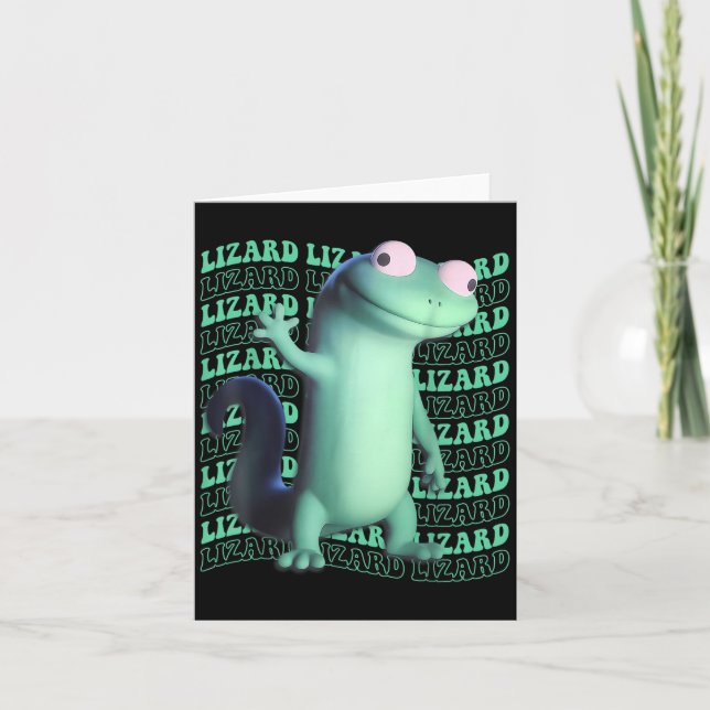 Rolig ödla meme djur kvinnor män _4  kort (Framsida)