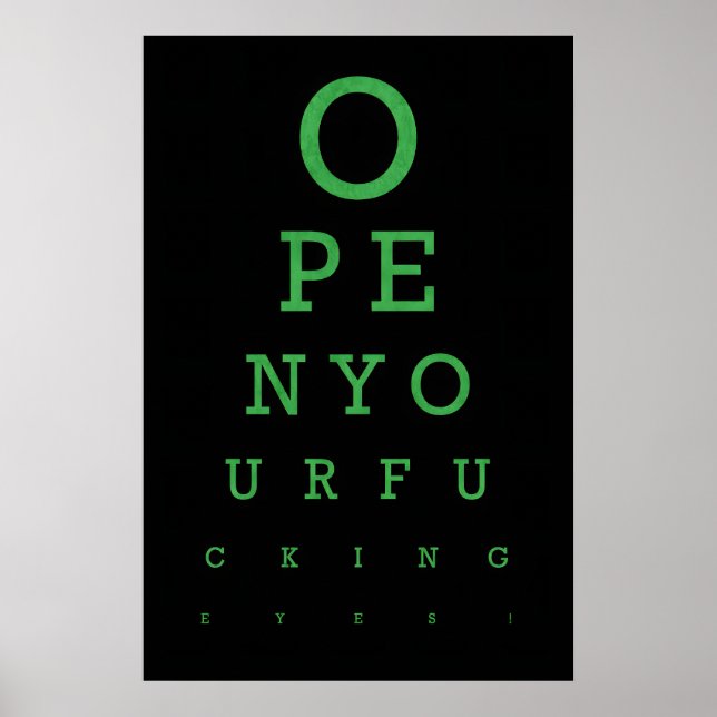 Rolig Ögonprov Konsttryck Politisk Slagord Poster (Framsidan)