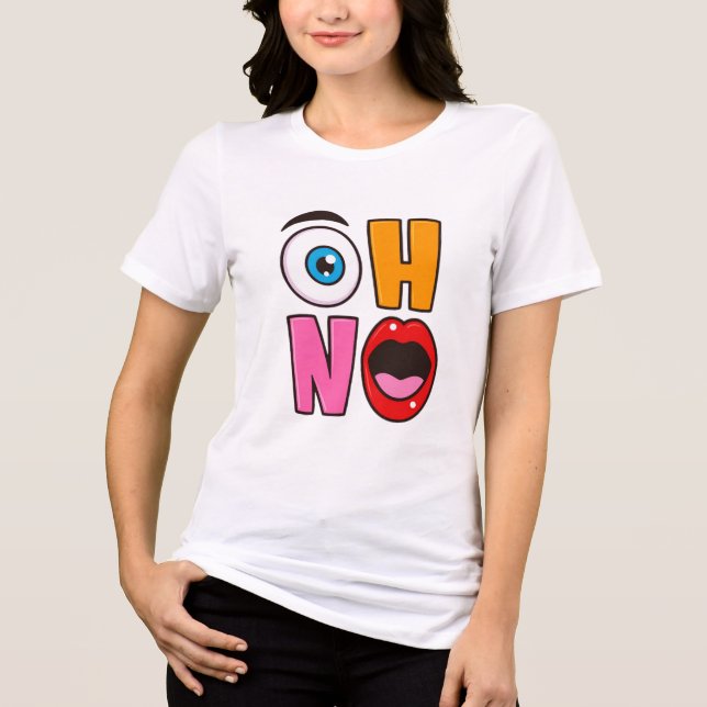 Rolig “Oh Nej” Tecknad Bild T Shirt (Framsida)