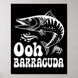 Rolig Ohh Barracuda Fiske För Rockmusikälskare Poster