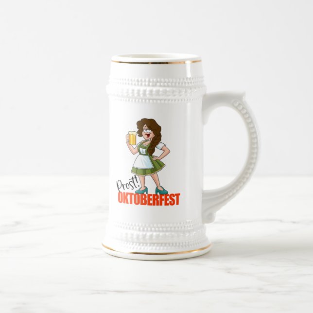 Rolig Oktoberfest-flicka med öl Sejdel (Höger)