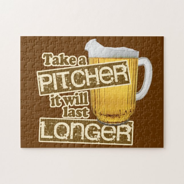 Rolig öl som dricker humor pussel (Horisontell)