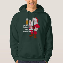 Rolig ölälskande tomte fejknyheter jul hoodie