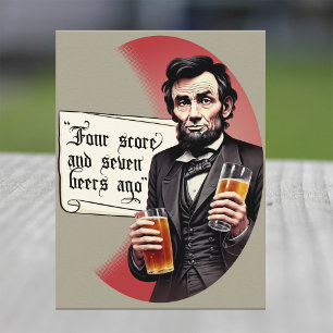 Rolig ölfest med Abraham Lincoln grillparty Inbjudan Vykort