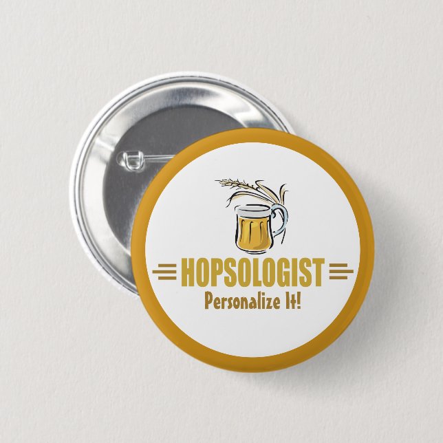 Rolig ölförare brygger Bar Hopsologist Knapp (Framsida & baksida)