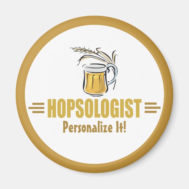 Rolig ölförare brygger Bar Hopsologist Magnet (Framsidan)