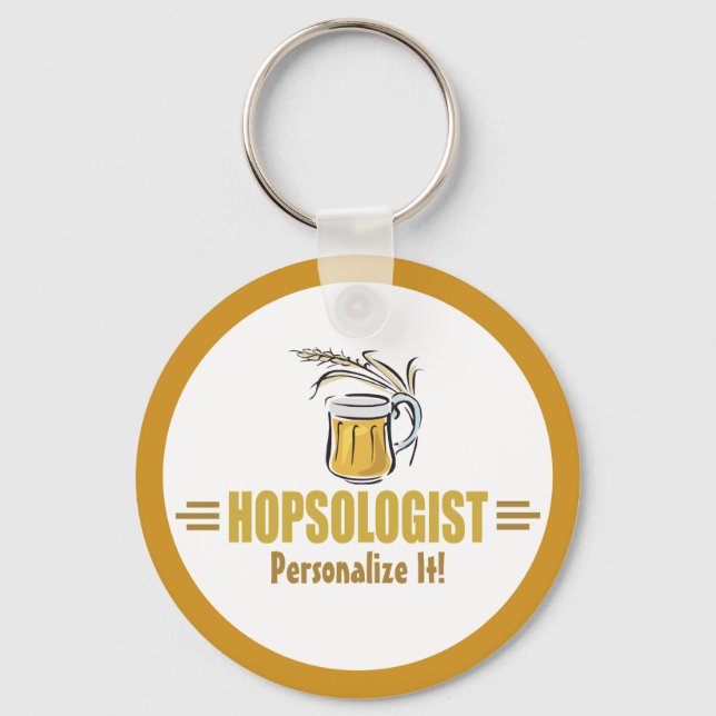 Rolig ölförare brygger Bar Hopsologist Nyckelring (Framsida)