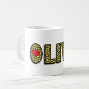 Rolig olivgrön mat för typografi för kaffemugg