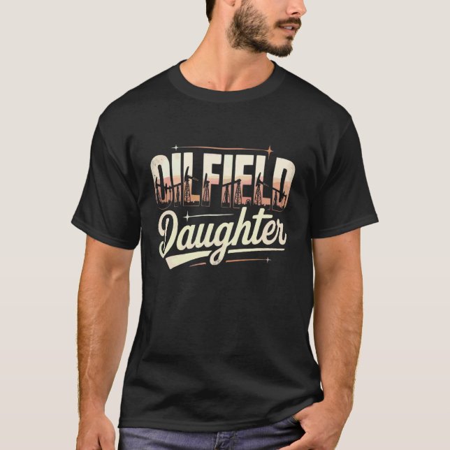 Rolig oljeplattform oljefält arbetare dotter t shirt (Framsida)
