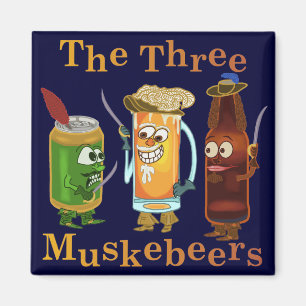 Rolig ölvits för tre Muskebeers Magnet