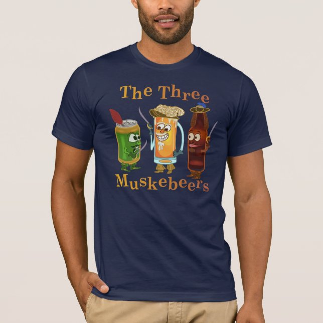 Rolig ölvits för tre Muskebeers T-shirt (Framsida)