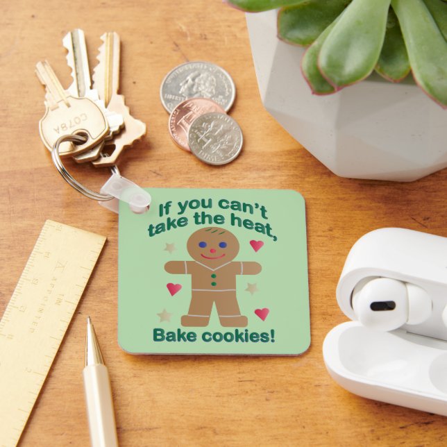 Rolig "Om du inte kan ta värmen" Pepparkaksgubbe Nyckelring (Skrivbord)