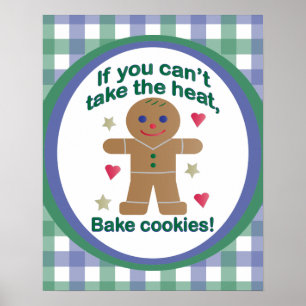 Rolig "Om du inte klarar värmen" Pepparkaksgubbe Poster