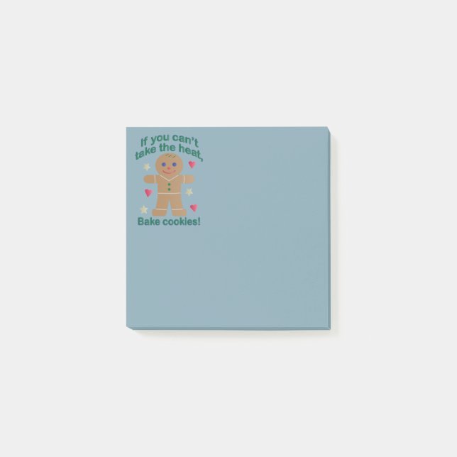 Rolig "Om du inte tål värmen" Pepparkaksgubbe Post-it Block (Framsida)