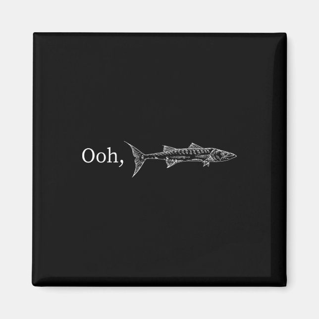 Rolig Ooh Barracuda Fiskepresent För Musik Och Roc Magnet (Framsidan)