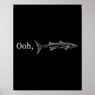 Rolig Ooh Barracuda Fiskepresent För Musik Och Roc Poster