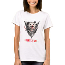Rolig Opossumdragked Surprise T-shirt för däggdjur