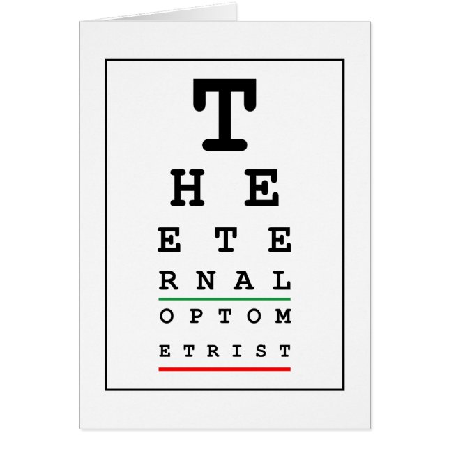 Rolig optiker hälsningskort (Framsidan)