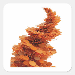 Rolig Orange Abstrakt Klistermärke Design