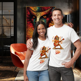 Rolig orange gitarrspelande karaktärmusik t shirt