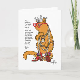 Rolig Orange Katt Glamour Puss Kort