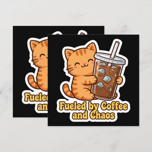 Rolig Orange Katt Meny (Fram/baksida)