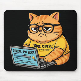 Rolig Orange Katt Programmerare Musmatta