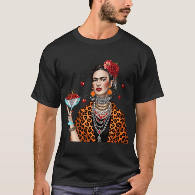 Rolig Orange Katt Stirrar Fisheye T Shirt (Framsida)