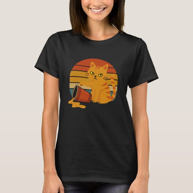 Rolig Orange Katt Vintage T Shirt (Framsida)