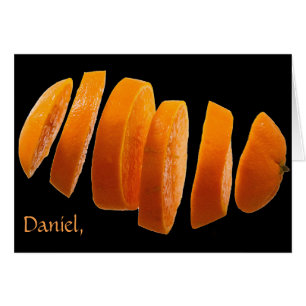 Rolig orange skämtfödelsedag hälsningskort